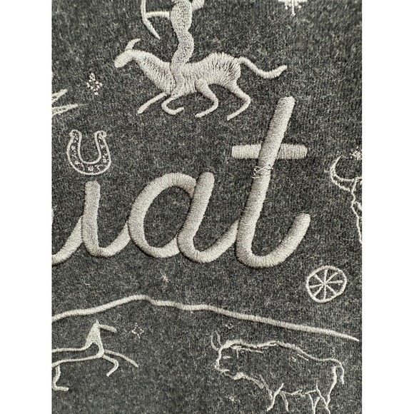 Ariat Women Charcoal Embroidered Gray Hoodie Sweatshirt Western Rodeo Cowgirl XL - Picture 4 of 10